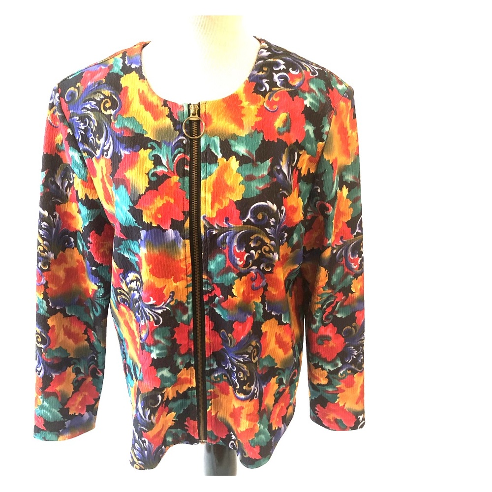 Susan G. Multicolor floral Jacket size medium